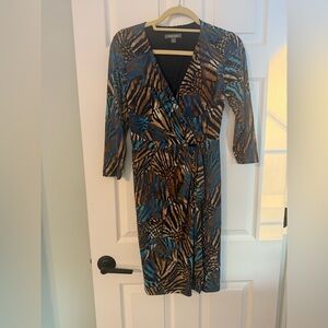 Roz & Ali Animal Print Wrap Dress